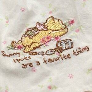 Vintage Winnie the Pooh White Floral Smocked Dress Infant Girls 6 Months